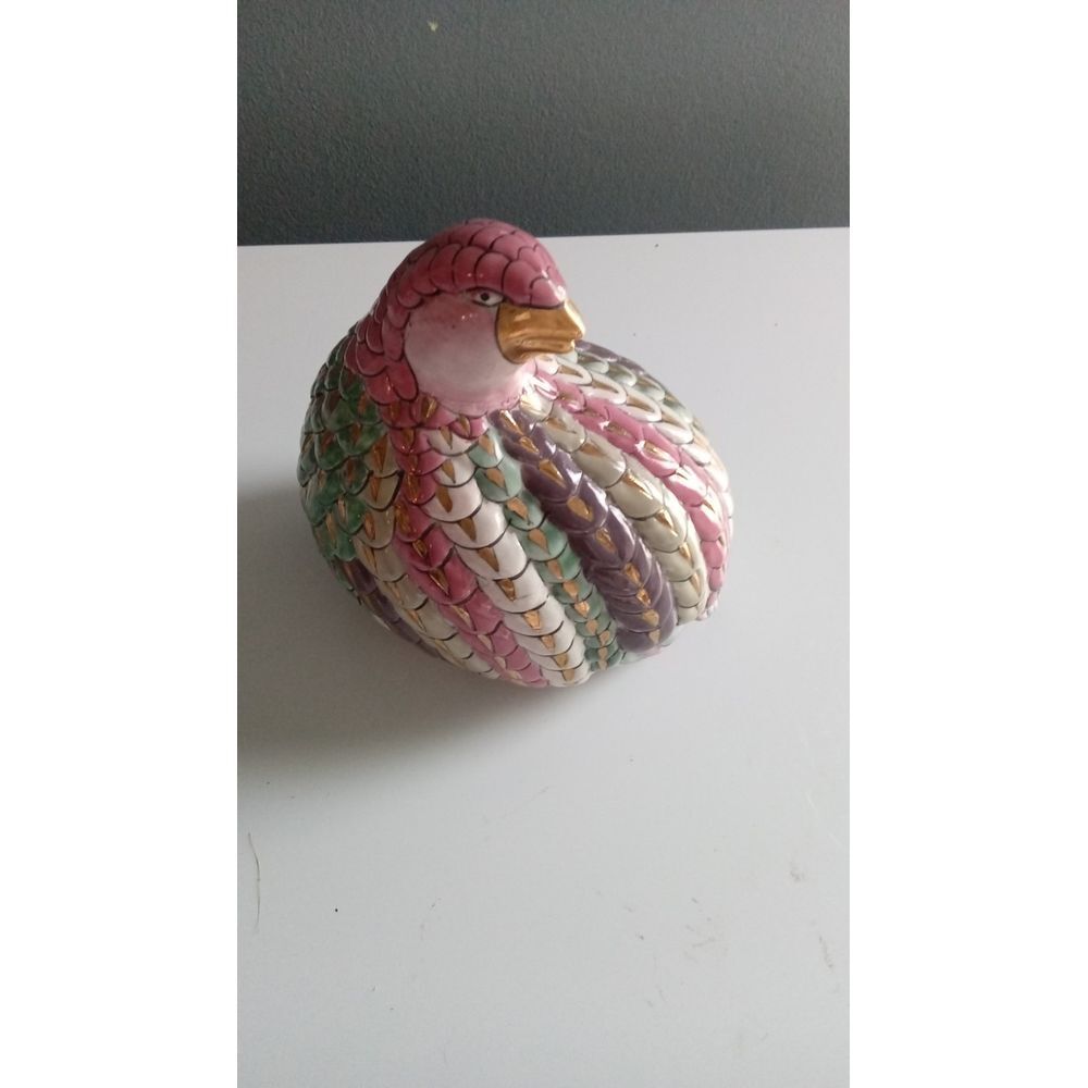 Vintage Pastel Ceramic Bird Figurine Decorative Statue Home Decor Ornament‎